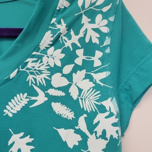 Under Armour Heatgear Fall Leaves t-shirt Green M - Picture 2 of 6